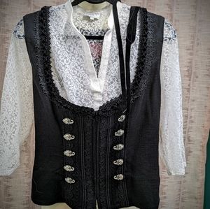 Women's Black German Trachten vest